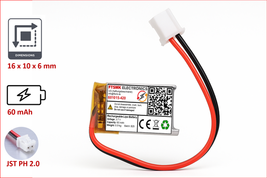 60mAh / 401015 / 16x10x4 mm