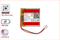 Lithium-Ion Polymer 3,7V Akku - Stecker: JST-PH 2.0
