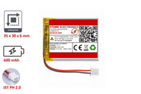 Lithium-Ion Polymer 3,7V Akku - Stecker: JST-PH 2.0