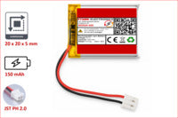 Lithium-Ion Polymer 3,7V Akku - Stecker: JST-PH 2.0