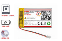 Lithium-Ion Polymer 3,7V Akku - Stecker: JST-PH 2.0
