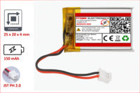 Lithium-Ion Polymer 3,7V Akku - Stecker: JST-PH 2.0