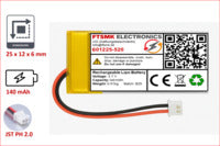 Lithium-Ion Polymer 3,7V Akku - Stecker: JST-PH 2.0