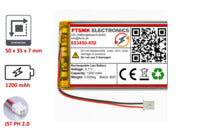 Lithium-Ion Polymer 3,7V Akku - Stecker: JST-PH 2.0